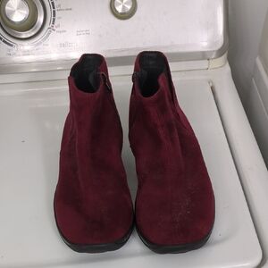 Arcopedico Burgundy Suede Ankle Booties